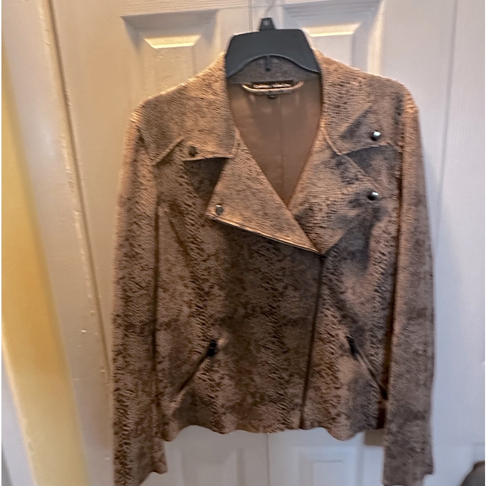Faux leather snakeskin Moto jacket